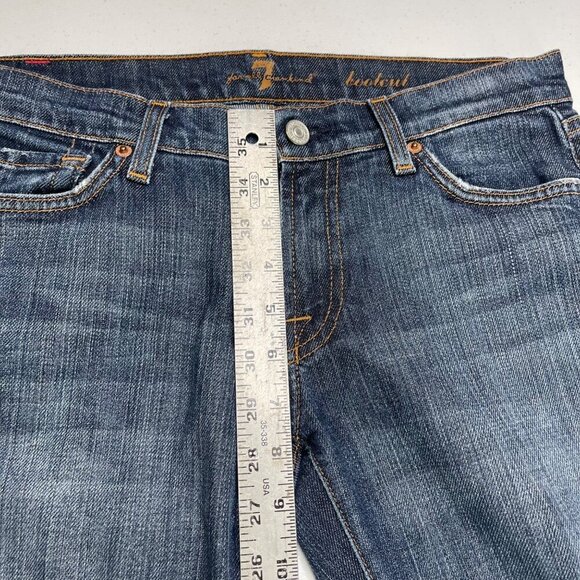 7‎ For All Mankind Bootcut Jeans Women's 28 Low Rise Distressed - Picture 10 of 13